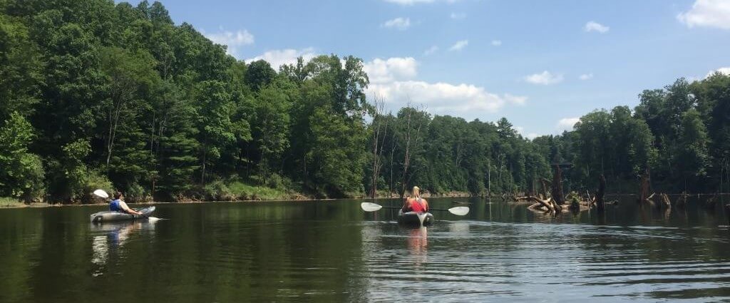 Kayaking shot in first person view