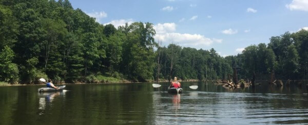 Kayaking shot in first person view