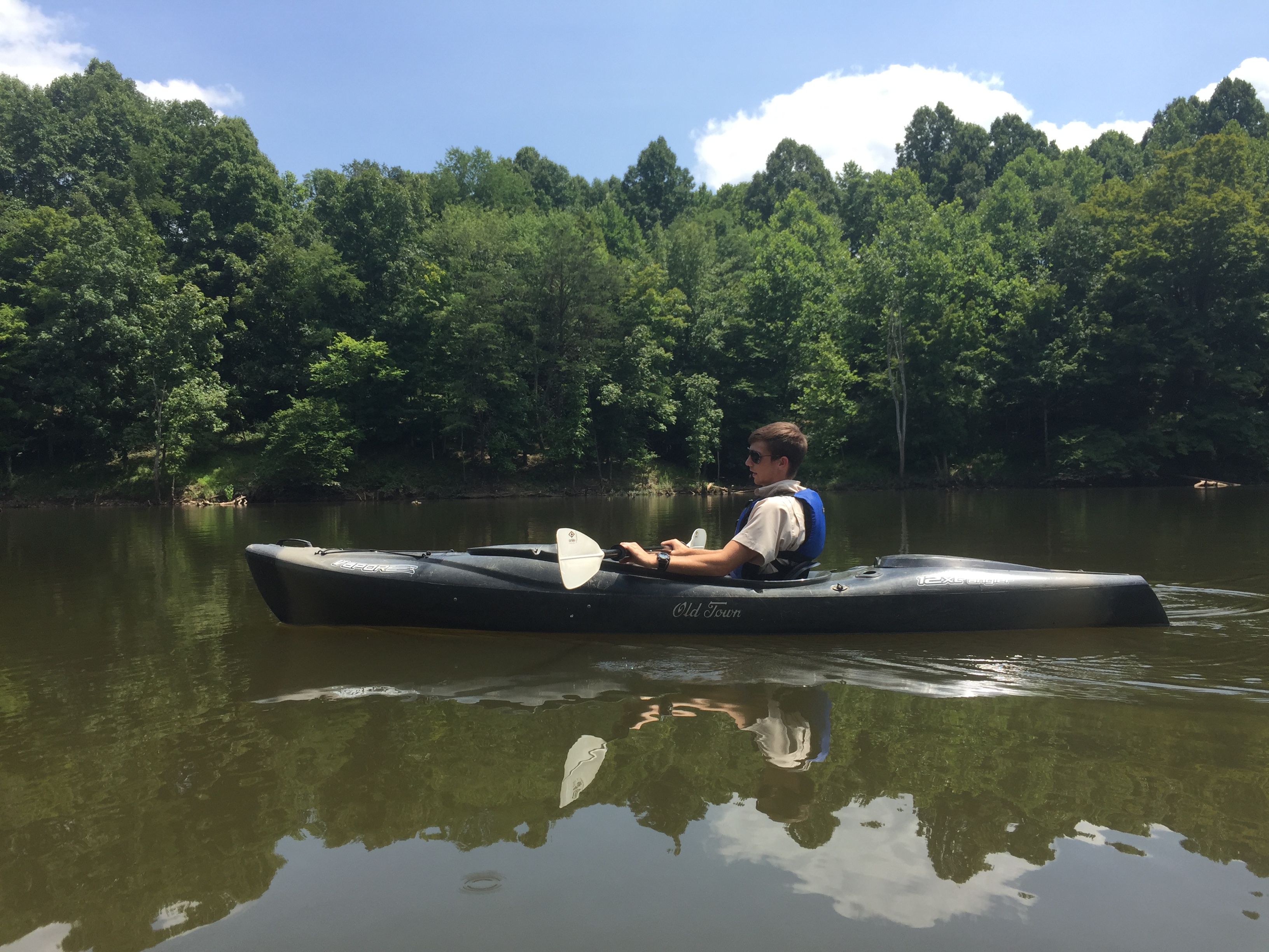 peron in a kayak