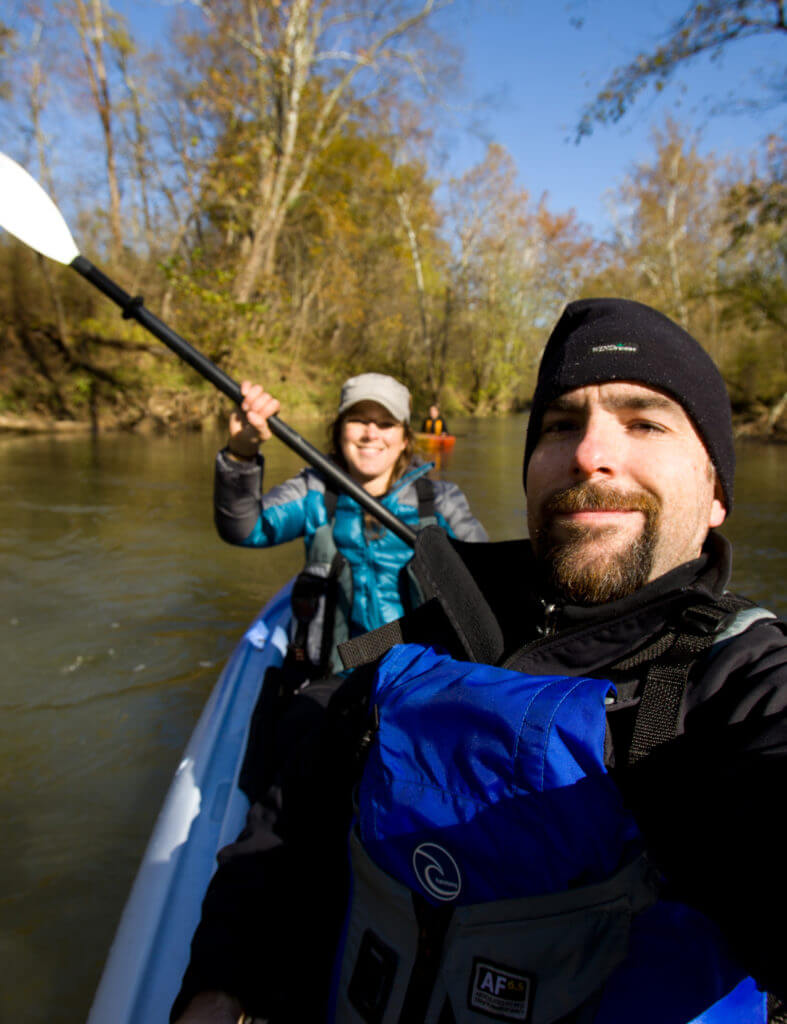 selfie while kayaking