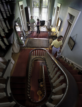 Inside Henderson hall stairs