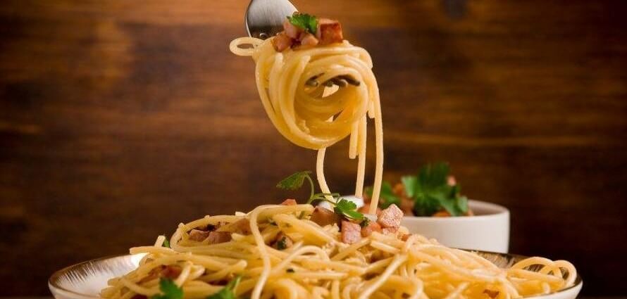 pasta on a fork