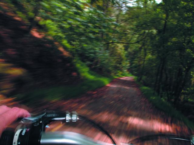 Riding a bike