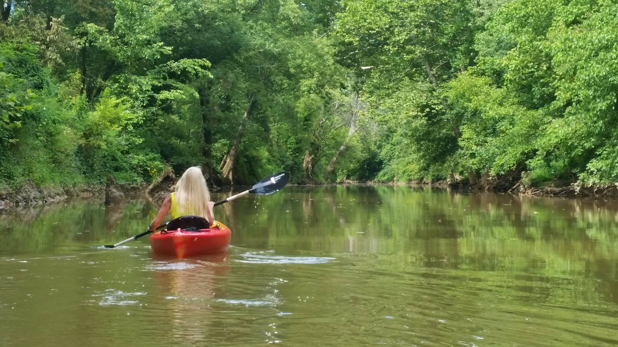 kayaking on a river