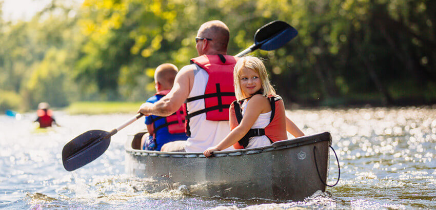 Canoe on a lake