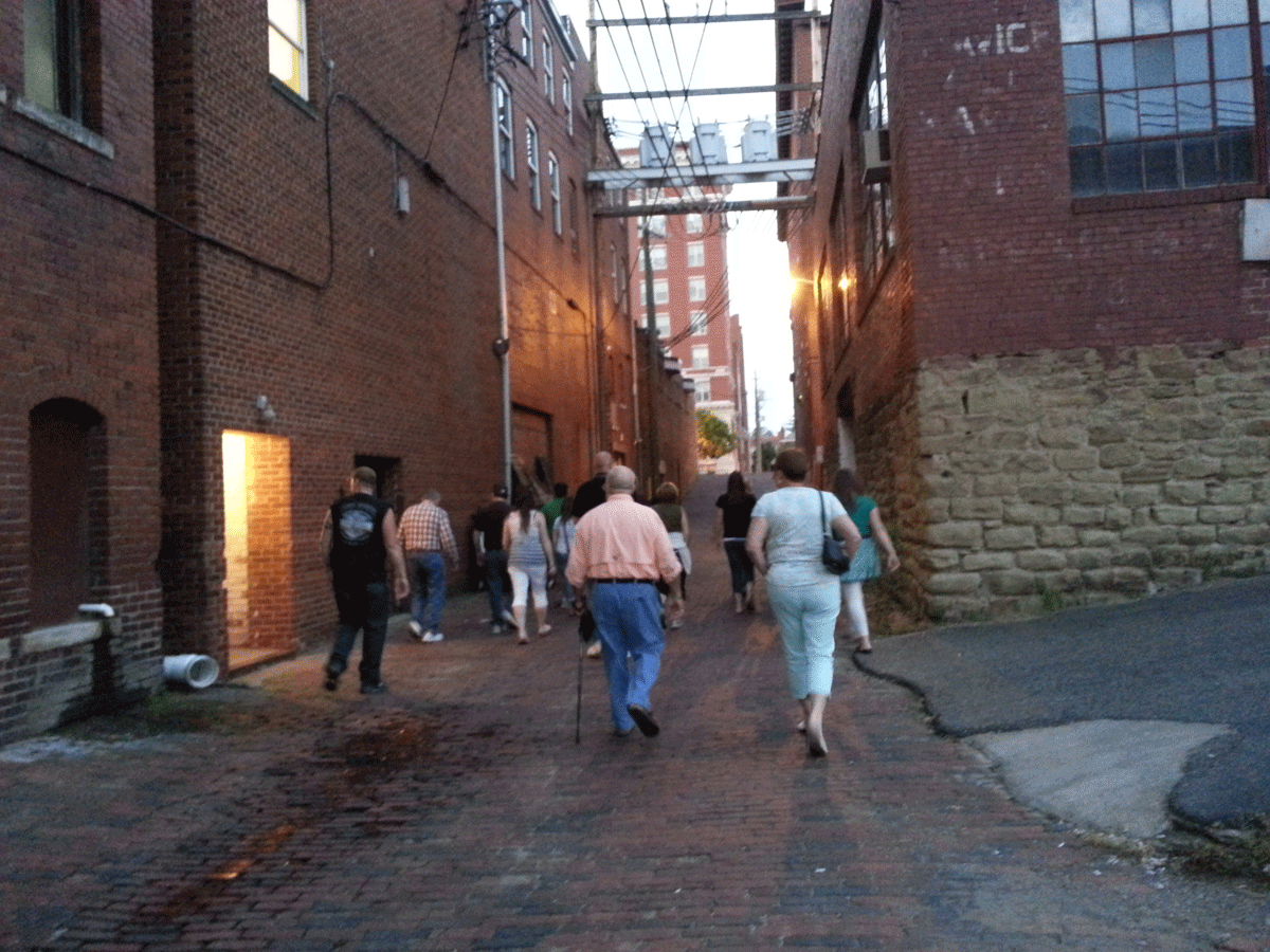 walking in a alley