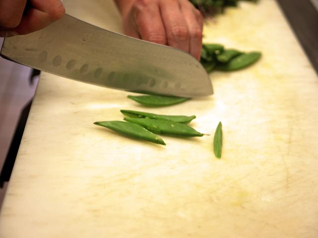 chopping veggies