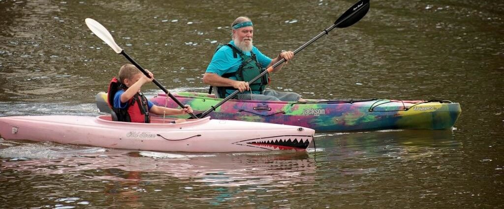 kayaking in open water