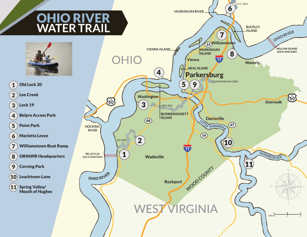 Map of Ohio River watertrail