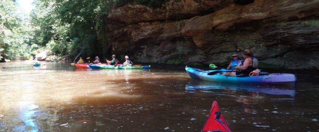 kayaking on a river