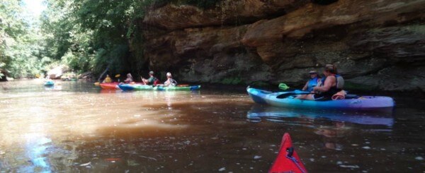 kayaking on a river
