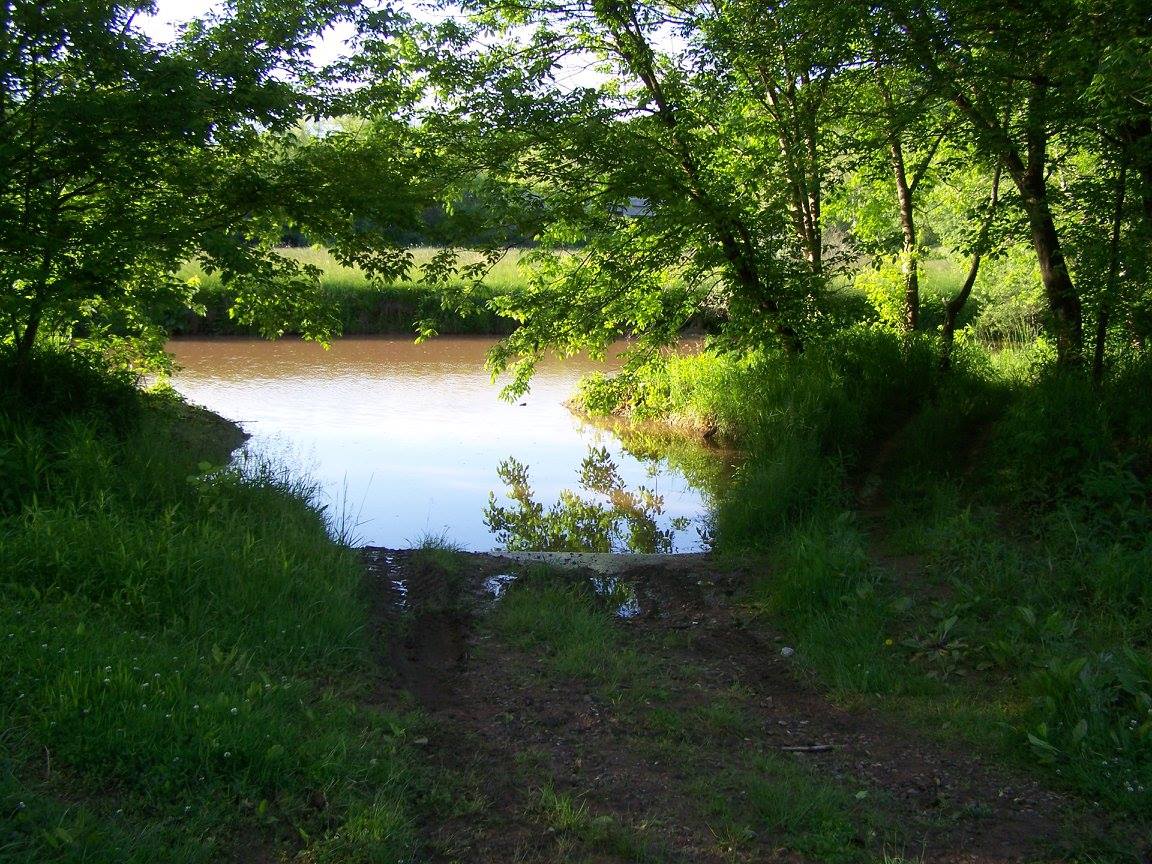 muddy ramp to the water