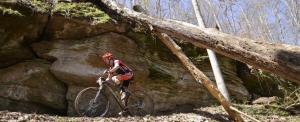 Biking on a mountain trail