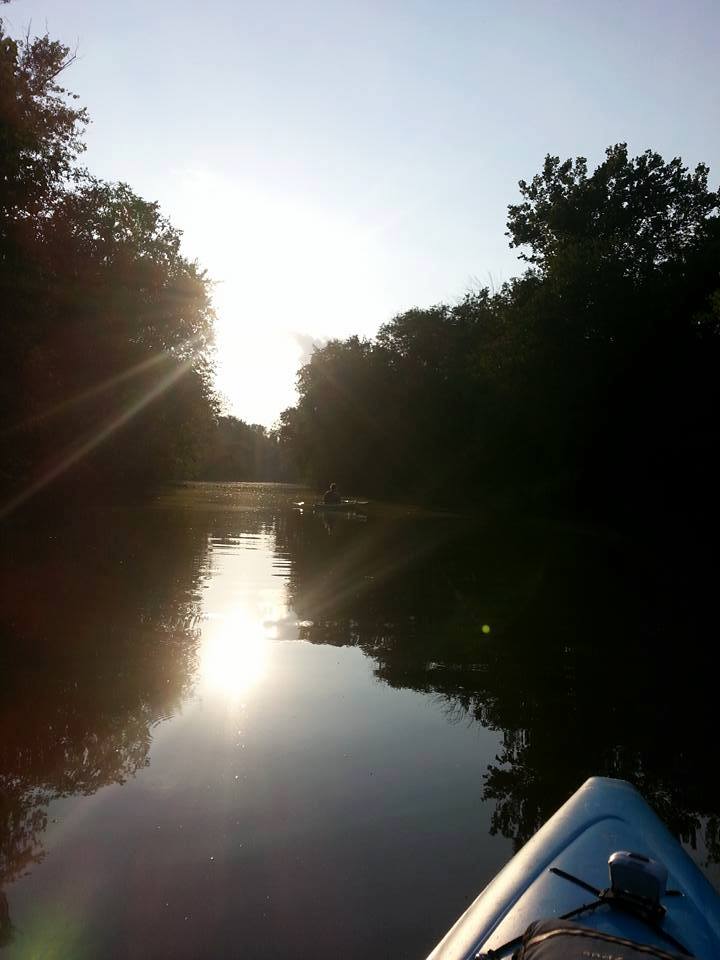 Kayaking on a river