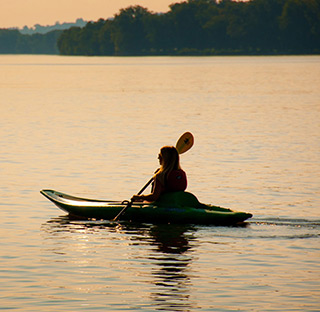 Lake with kayaking