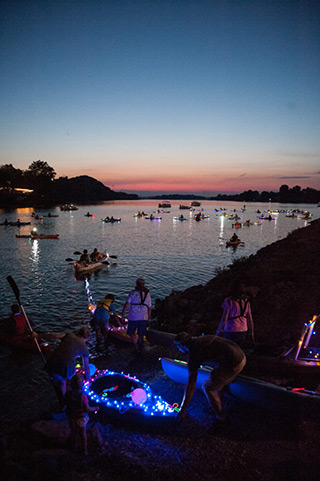 River at night