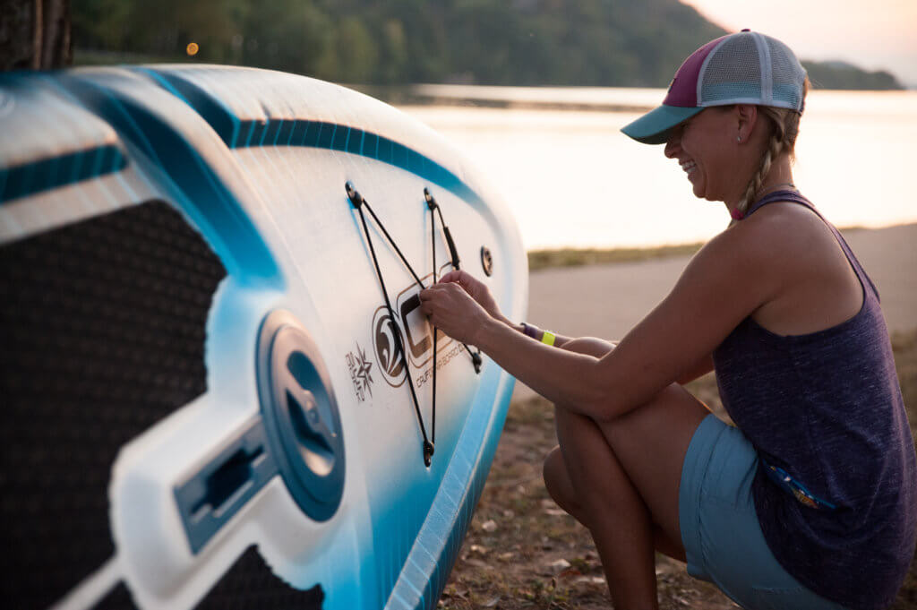 Getting a kayak ready on the shore