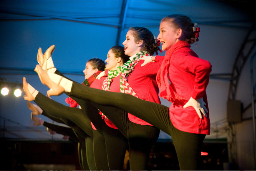 Performers on stage at Winterfest