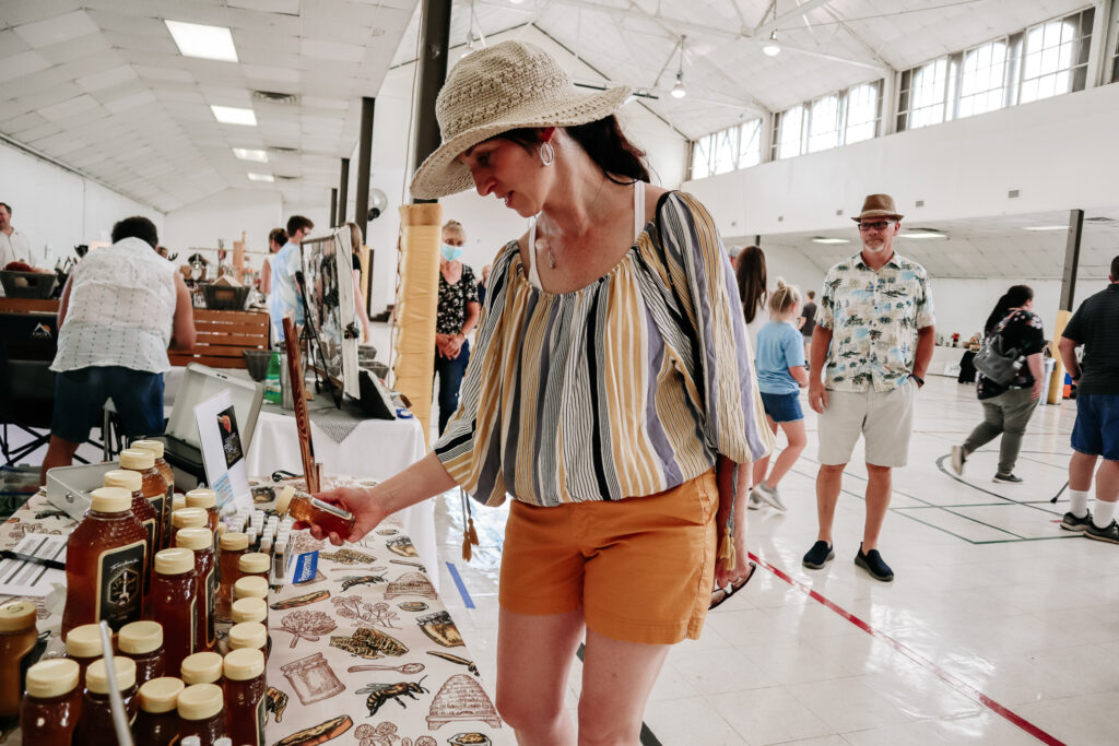shoppers browsing at West Virginia State Honey Festival