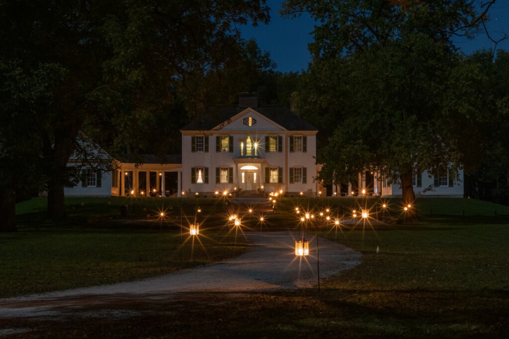 A photo of the Blennerhassett Mansion on Blennerhassett Island during Mansion by Candlelight.